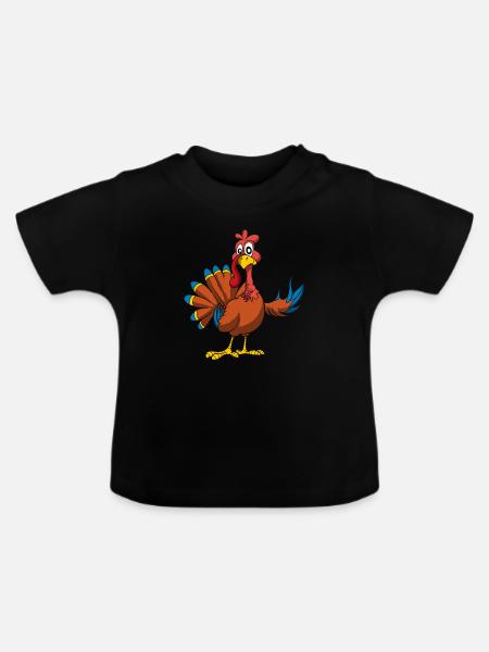 Thanksgiving - Baby Bio-T-Shirt mit Rundhals - Schwarz
