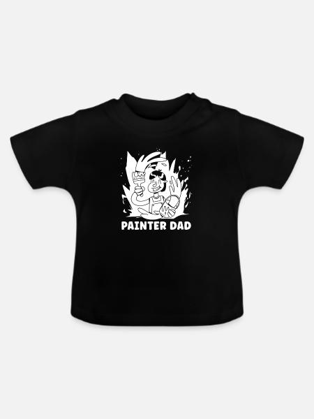 Maler Lackierer Vati - Baby Bio-T-Shirt mit Rundhals - Schwarz