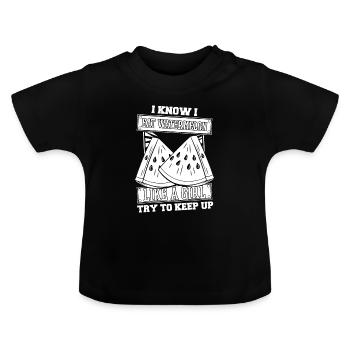 fille pastèque - T-shirt bio col rond Bébé - noir - Devant