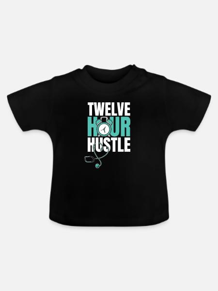 Krankenschwester Stethoskop - Baby Bio-T-Shirt mit Rundhals - Schwarz