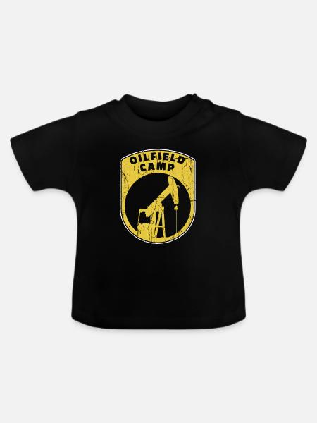 Ölfeld Bohrinsel Lager - Baby Bio-T-Shirt mit Rundhals - Schwarz