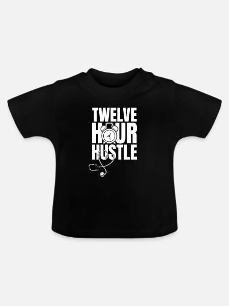 Krankenschwester Stethoskop - Baby Bio-T-Shirt mit Rundhals - Schwarz