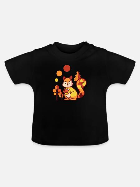 Eichhörnchen - Baby Bio-T-Shirt mit Rundhals - Schwarz