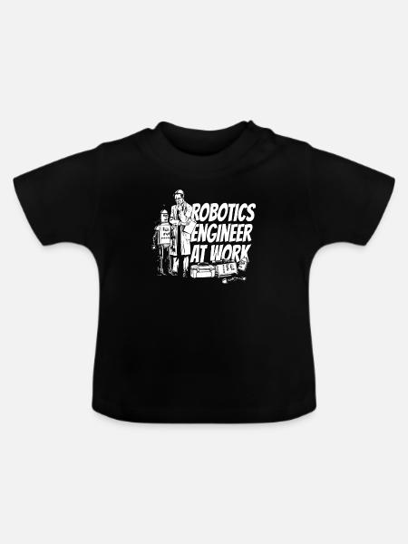 Robotik Ai Roboter - Baby Bio-T-Shirt mit Rundhals - Schwarz