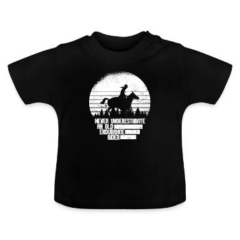 Cheval Sport équestre Endurance Équitation - T-shirt bio col rond Bébé - noir - Devant