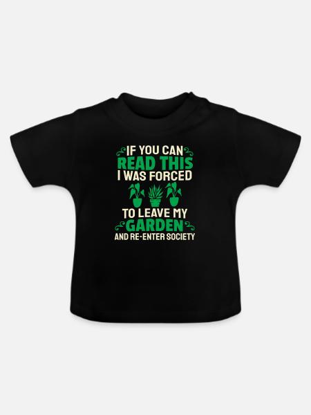 Hobbygärtner Garten - Baby Bio-T-Shirt mit Rundhals - Schwarz