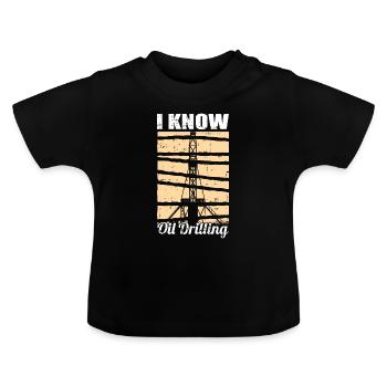 Plate-forme pétrolière pétrolière offshore - T-shirt bio col rond Bébé - noir - Devant