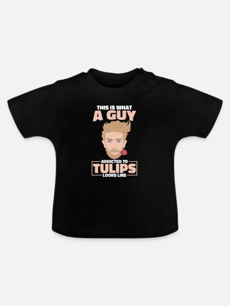 Tulpen Kerl Tulpen - Baby Bio-T-Shirt mit Rundhals - Schwarz