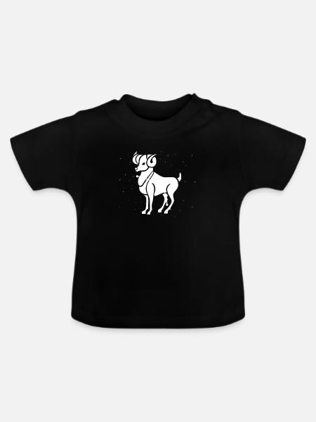 Widder Symbol - Baby Bio-T-Shirt mit Rundhals - Schwarz