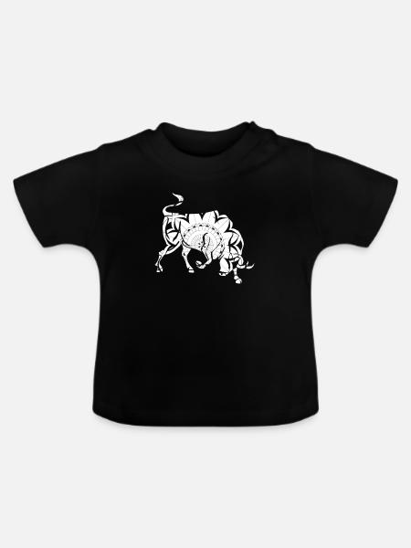 Sternzeichen Stier Symbol - Baby Bio-T-Shirt mit Rundhals - Schwarz