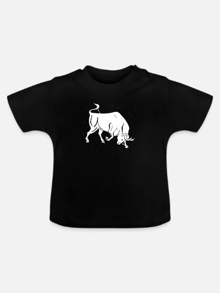 Sternzeichen Stier Symbol - Baby Bio-T-Shirt mit Rundhals - Schwarz