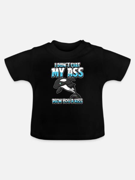 Orca Wal Schwertwal - Baby Bio-T-Shirt mit Rundhals - Schwarz