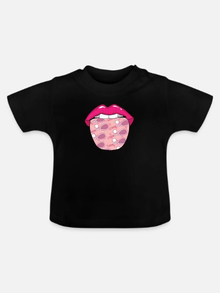 Squash Zunge - Baby Bio-T-Shirt mit Rundhals - Schwarz