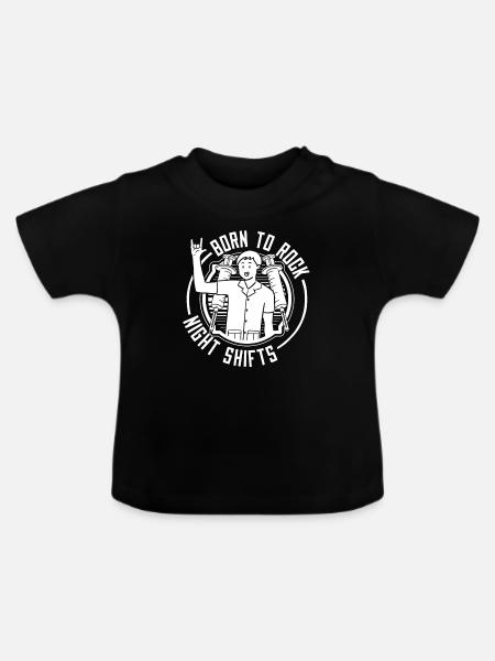 Krankenschwester Nachtschicht - Baby Bio-T-Shirt mit Rundhals - Schwarz