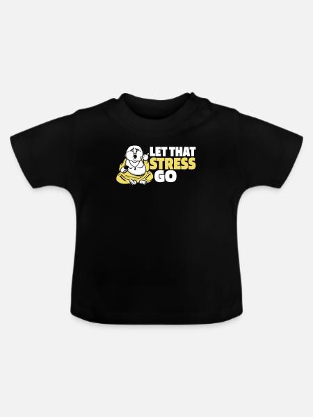 Buddha Buddhist Witzig - Baby Bio-T-Shirt mit Rundhals - Schwarz