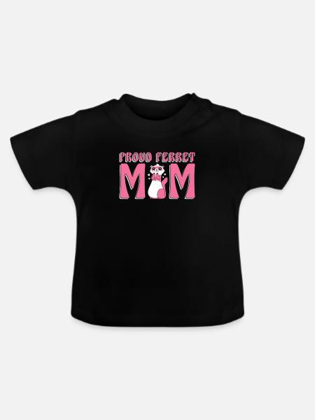 Frettchen Iltis Mutter - Baby Bio-T-Shirt mit Rundhals - Schwarz