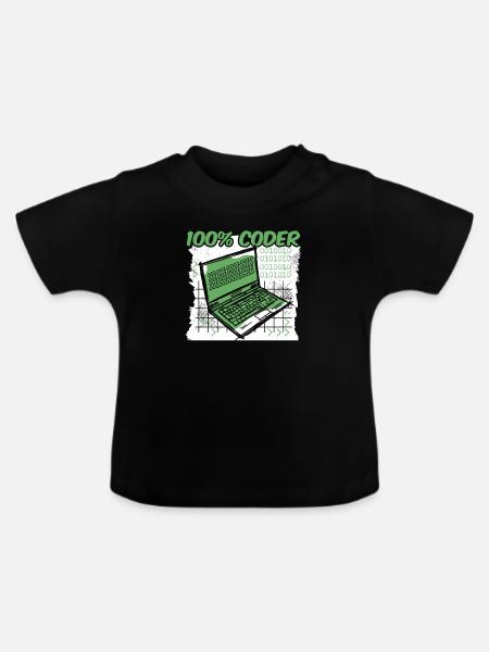 Entwickler Coder Programmierer - Baby Bio-T-Shirt mit Rundhals - Schwarz