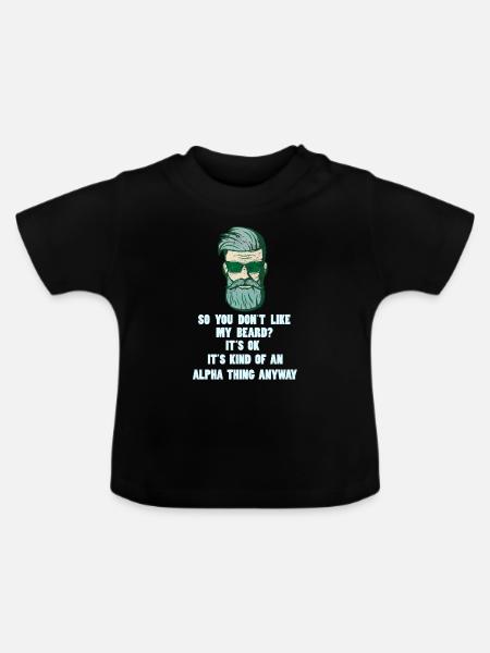 Bart Vollbart - Baby Bio-T-Shirt mit Rundhals - Schwarz