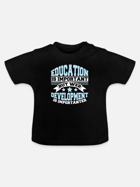 Web Entwickler Webdeveloper Lustig - Baby Bio-T-Shirt mit Rundhals - Schwarz