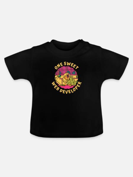 Web Entwickler Webdeveloper Süss - Baby Bio-T-Shirt mit Rundhals - Schwarz