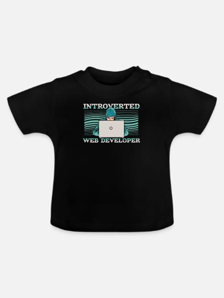 Web Entwickler Webdeveloper Introvertierte - Baby Bio-T-Shirt mit Rundhals - Schwarz