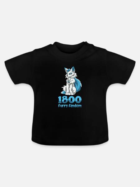 Furry Fandom Fursuits Niedlich - Baby Bio-T-Shirt mit Rundhals - Schwarz
