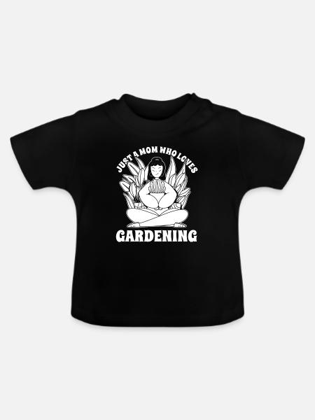 Hobbygärtner Garten Gartenmama - Baby Bio-T-Shirt mit Rundhals - Schwarz