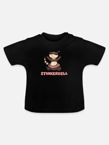 Frettchen Iltis Niedlich - Baby Bio-T-Shirt mit Rundhals - Schwarz