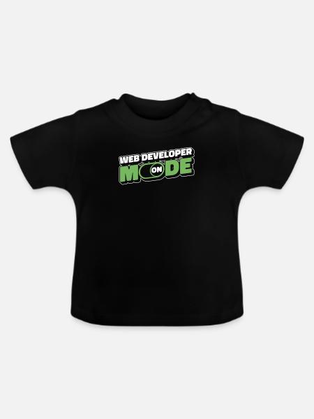 Web Entwickler Webdeveloper Modus An - Baby Bio-T-Shirt mit Rundhals - Schwarz