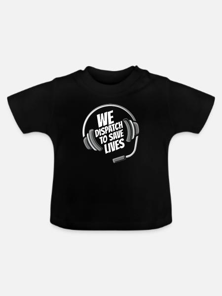 Notruf Leitstelle Einsatzzentrale Speichern - Baby Bio-T-Shirt mit Rundhals - Schwarz