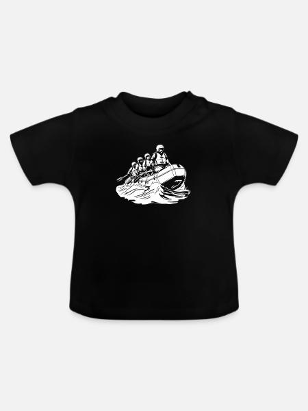 Rafting - Baby Bio-T-Shirt mit Rundhals - Schwarz
