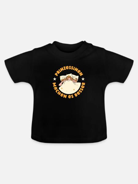 Prinzessin - Baby Bio-T-Shirt mit Rundhals - Schwarz
