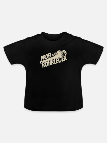 Rohrleitungsbauer Fachmann - Baby Bio-T-Shirt mit Rundhals - Schwarz