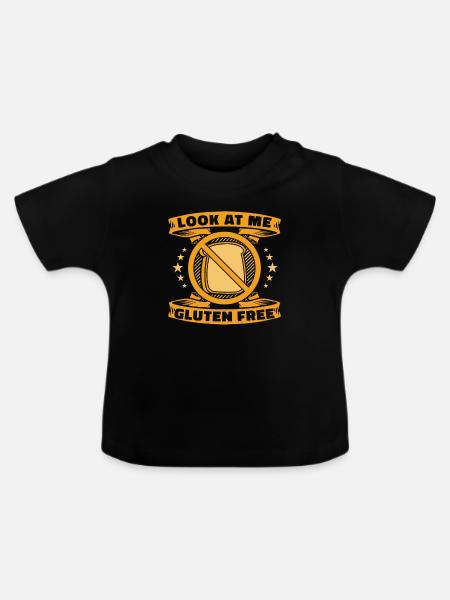 Glutenfrei Fun - Baby Bio-T-Shirt mit Rundhals - Schwarz