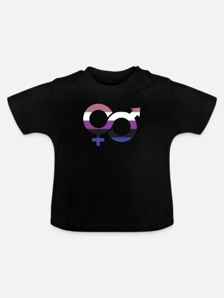 Genderfluide Symbol - Baby Bio-T-Shirt mit Rundhals - Schwarz