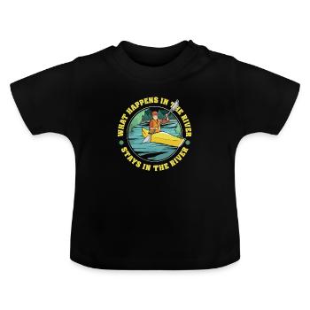 Kayakiste Funny River Kayak - T-shirt bio col rond Bébé - noir - Devant