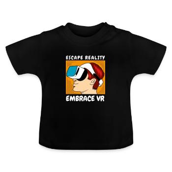 VR Brille Virtual Reality Gaming - Baby Bio-T-Shirt mit Rundhals - Schwarz - Vorne