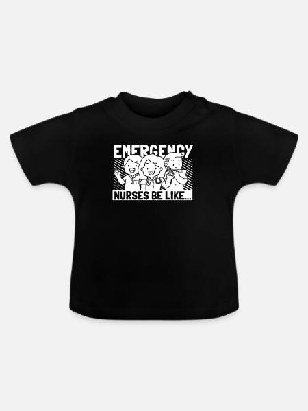 Krankenschwester Lustig Notfall Krankenschwester - Baby Bio-T-Shirt mit Rundhals - Schwarz