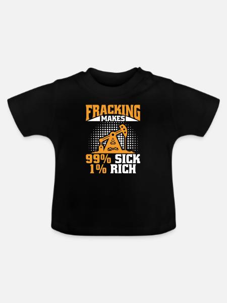 Ölfeld Bohrinsel Fracking - Baby Bio-T-Shirt mit Rundhals - Schwarz