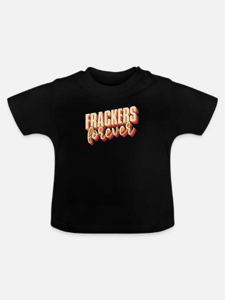 Ölfeld Bohrinsel Fracking - Baby Bio-T-Shirt mit Rundhals - Schwarz