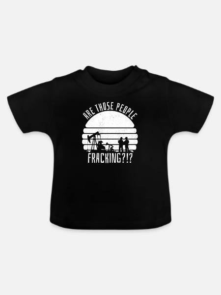 Ölfeld Bohrinsel Fracking - Baby Bio-T-Shirt mit Rundhals - Schwarz