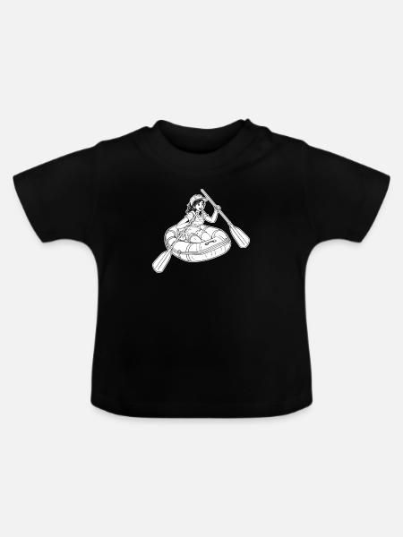 Rafting - Baby Bio-T-Shirt mit Rundhals - Schwarz