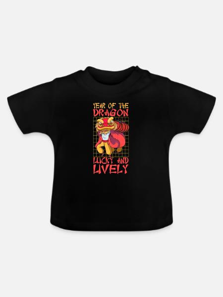 Jahr Des Drachen 2024 - Baby Bio-T-Shirt mit Rundhals - Schwarz