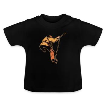 Klettern Kletterer - Baby Bio-T-Shirt mit Rundhals - Schwarz - Vorne