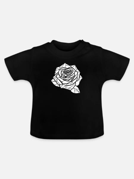 Rote Rose Goth - Baby Bio-T-Shirt mit Rundhals - Schwarz
