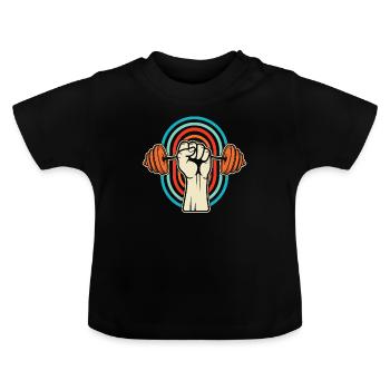 Fitness - Baby Bio-T-Shirt mit Rundhals - Schwarz - Vorne