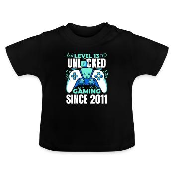Jeux 13e anniversaire 13 ans Gamer - T-shirt bio col rond Bébé - noir - Devant