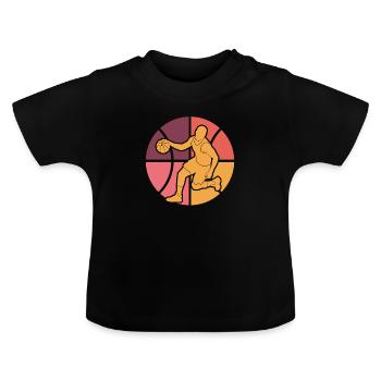 Joueur de basket-ball - T-shirt bio col rond Bébé - noir - Devant