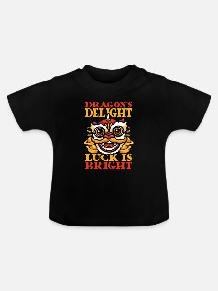 Jahr Des Drachen 2024 - Baby Bio-T-Shirt mit Rundhals - Schwarz