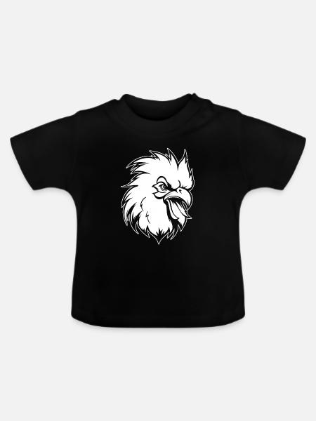 Huhn Henne - Baby Bio-T-Shirt mit Rundhals - Schwarz